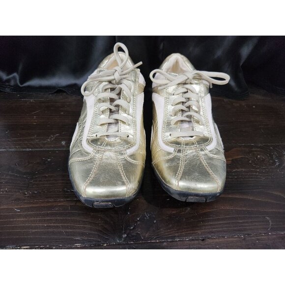 EUC Naturalizer Cade Gold Leather & Suede Lace-Up Casual Fashion Sneakers/Sz 11M - Picture 5 of 9